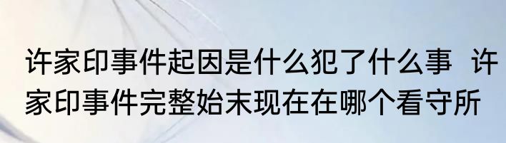 许家印事件起因是什么犯了什么事  许家印事件完整始末现在在哪个看守所