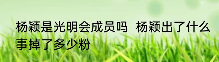 杨颖是光明会成员吗  杨颖出了什么事掉了多少粉