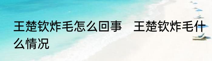 王楚钦炸毛怎么回事   王楚钦炸毛什么情况