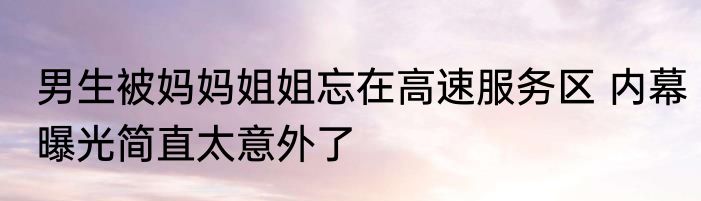 男生被妈妈姐姐忘在高速服务区 内幕曝光简直太意外了