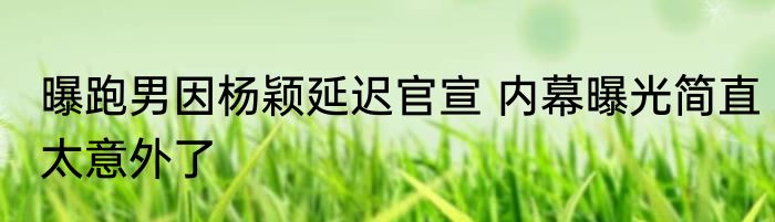 曝跑男因杨颖延迟官宣 内幕曝光简直太意外了