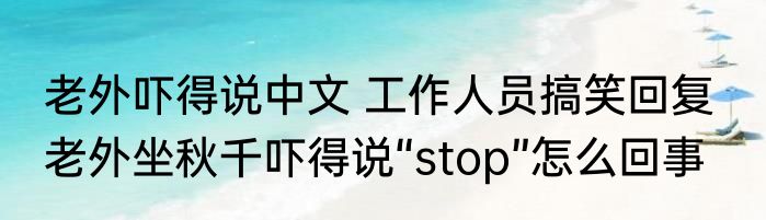 老外吓得说中文 工作人员搞笑回复   老外坐秋千吓得说“stop”怎么回事