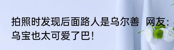 拍照时发现后面路人是乌尔善  网友：乌宝也太可爱了巴！