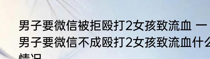 男子要微信被拒殴打2女孩致流血 一男子要微信不成殴打2女孩致流血什么情况