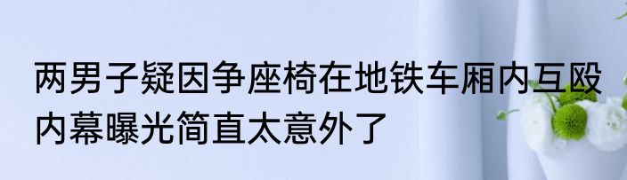 两男子疑因争座椅在地铁车厢内互殴 内幕曝光简直太意外了