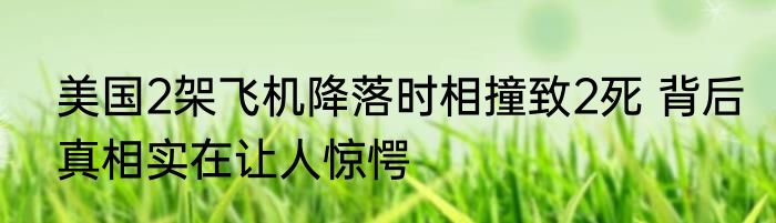 美国2架飞机降落时相撞致2死 背后真相实在让人惊愕