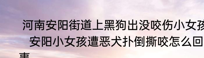 河南安阳街道上黑狗出没咬伤小女孩   安阳小女孩遭恶犬扑倒撕咬怎么回事