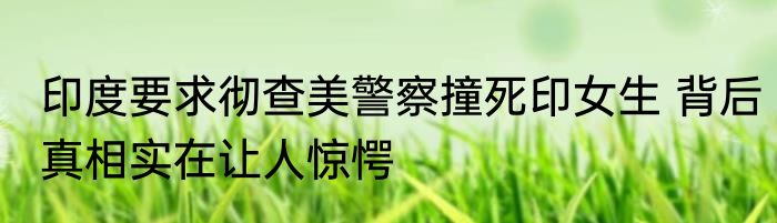 印度要求彻查美警察撞死印女生 背后真相实在让人惊愕