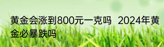 黄金会涨到800元一克吗  2024年黄金必暴跌吗