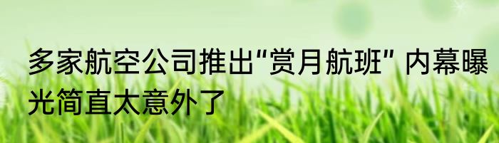 多家航空公司推出“赏月航班” 内幕曝光简直太意外了