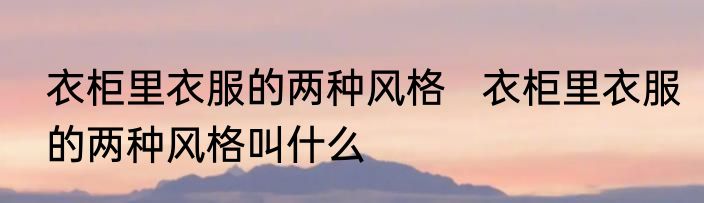 衣柜里衣服的两种风格   衣柜里衣服的两种风格叫什么
