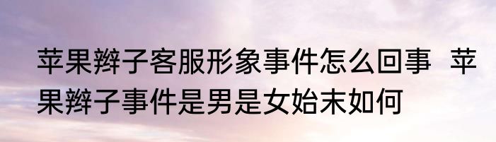 苹果辫子客服形象事件怎么回事  苹果辫子事件是男是女始末如何