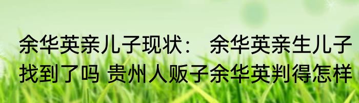 余华英亲儿子现状： 余华英亲生儿子找到了吗 贵州人贩子余华英判得怎样