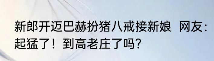 新郎开迈巴赫扮猪八戒接新娘  网友：起猛了！到高老庄了吗？