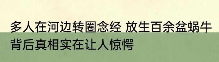多人在河边转圈念经 放生百余盆蜗牛 背后真相实在让人惊愕