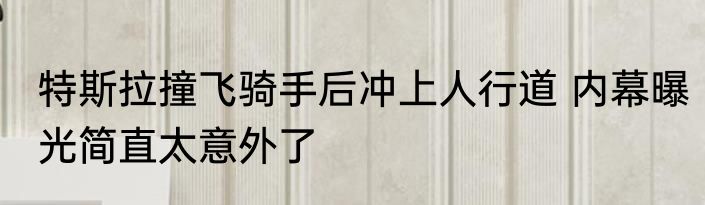特斯拉撞飞骑手后冲上人行道 内幕曝光简直太意外了