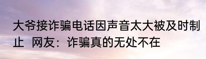 大爷接诈骗电话因声音太大被及时制止  网友：诈骗真的无处不在