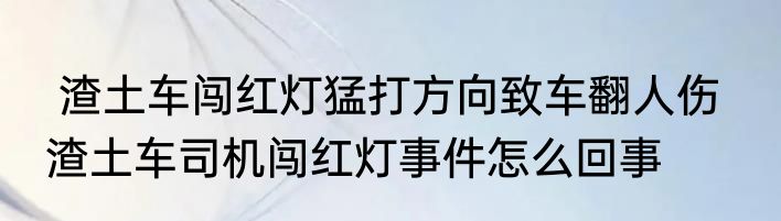  渣土车闯红灯猛打方向致车翻人伤   渣土车司机闯红灯事件怎么回事