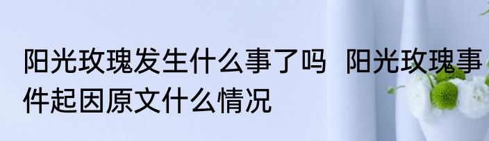 阳光玫瑰发生什么事了吗  阳光玫瑰事件起因原文什么情况