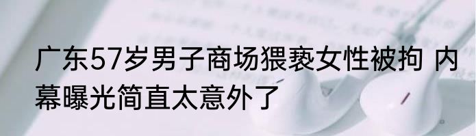 广东57岁男子商场猥亵女性被拘 内幕曝光简直太意外了