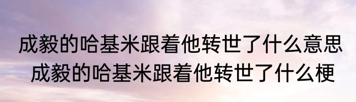 成毅的哈基米跟着他转世了什么意思   成毅的哈基米跟着他转世了什么梗