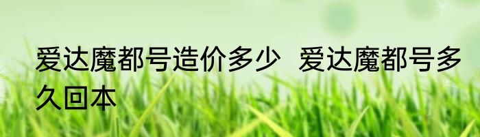 爱达魔都号造价多少  爱达魔都号多久回本