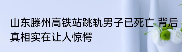 山东滕州高铁站跳轨男子已死亡 背后真相实在让人惊愕