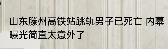 山东滕州高铁站跳轨男子已死亡 内幕曝光简直太意外了