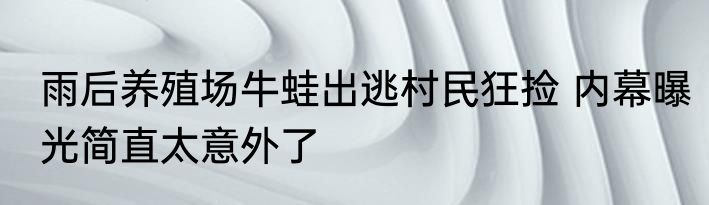 雨后养殖场牛蛙出逃村民狂捡 内幕曝光简直太意外了
