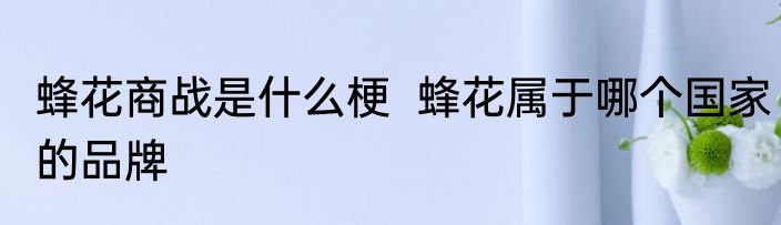 蜂花商战是什么梗  蜂花属于哪个国家的品牌