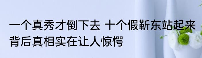 一个真秀才倒下去 十个假靳东站起来 背后真相实在让人惊愕