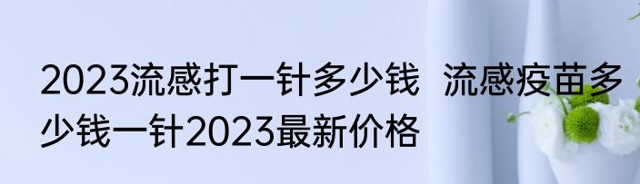 2023流感打一针多少钱  流感疫苗多少钱一针2023最新价格