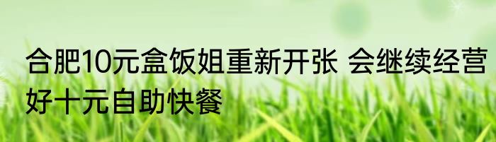 合肥10元盒饭姐重新开张 会继续经营好十元自助快餐