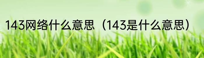 143网络什么意思（143是什么意思）