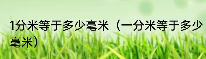 1分米等于多少毫米（一分米等于多少毫米）