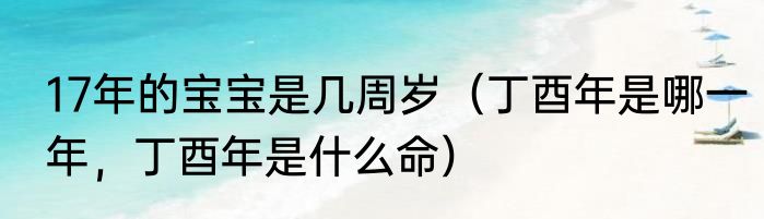17年的宝宝是几周岁（丁酉年是哪一年，丁酉年是什么命）