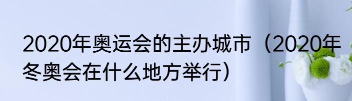 2020年奥运会的主办城市（2020年冬奥会在什么地方举行）