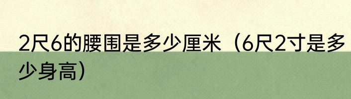 2尺6的腰围是多少厘米（6尺2寸是多少身高）