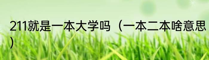 211就是一本大学吗（一本二本啥意思）