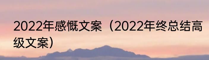 2022年感慨文案（2022年终总结高级文案）