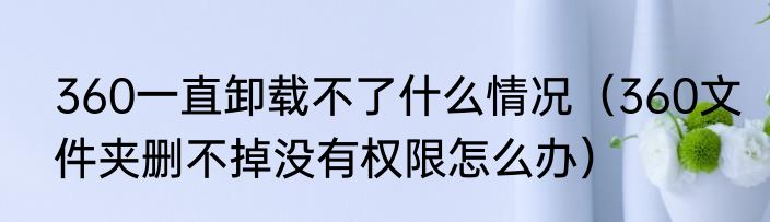 360一直卸载不了什么情况（360文件夹删不掉没有权限怎么办）