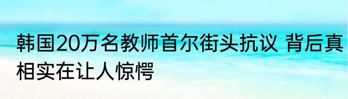 韩国20万名教师首尔街头抗议 背后真相实在让人惊愕