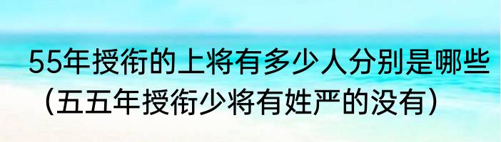55年授衔的上将有多少人分别是哪些（五五年授衔少将有姓严的没有）