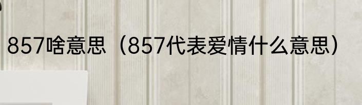 857啥意思（857代表爱情什么意思）