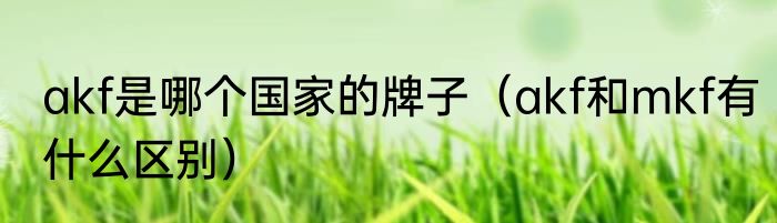 akf是哪个国家的牌子（akf和mkf有什么区别）
