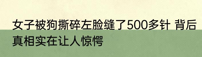 女子被狗撕碎左脸缝了500多针 背后真相实在让人惊愕