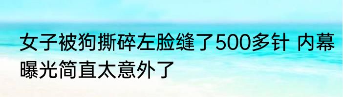 女子被狗撕碎左脸缝了500多针 内幕曝光简直太意外了