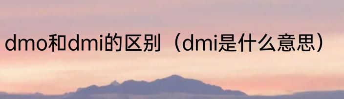 dmo和dmi的区别（dmi是什么意思）