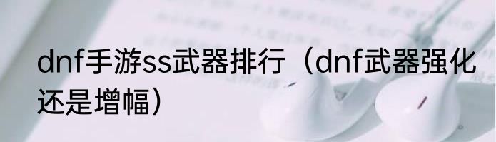 dnf手游ss武器排行（dnf武器强化还是增幅）
