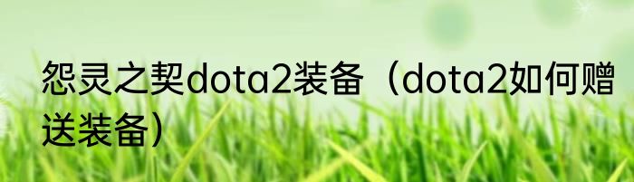 怨灵之契dota2装备（dota2如何赠送装备）